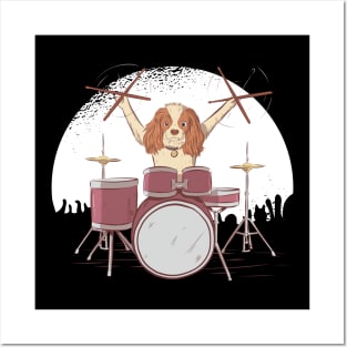 Drummer Dog - rocker puppy funny Posters and Art